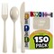 Exquisite Polished Plastic Silverware – 150 Pcs Heavy Duty Cutlery Set – 50 Each of Forks, Knives & Spoons – Disposable Utensil Set for Parties, Events & Catering – Flatware Set by Party Solids